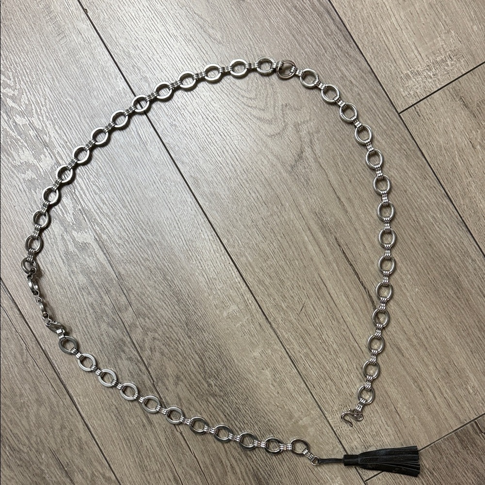 Chic Silver belt with Black Tassel